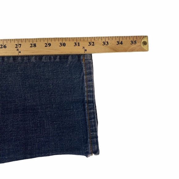 Active Denim Jeans 38x32 Button Fly Dark Wash Blue Faded Slim Straight Casual - Picture 10 of 11